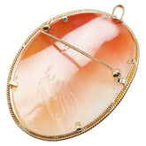 K18YG イエローゴールド シェルカメオ約45×35mm ペンダント兼用ブローチ レディース 【中古】